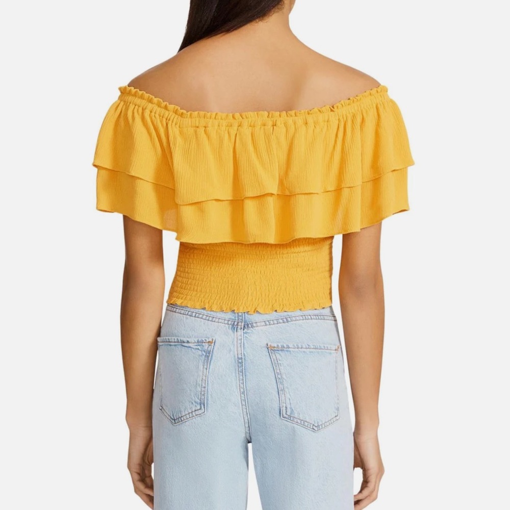 NWT BB DAKOTA BY STEVE MADDEN 
Did I Flutter Womens Smocked Ruffled Pullover Top - Picture 2 of 2